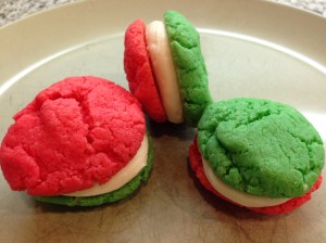 red and green whoopie pies